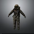 Realistic Astronaut 3D Model In Detailed Spacesuit Standing On Gray Background