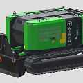 Green Wirtgen Tracked Construction Machine With Heavy Duty Tracks And Structure 3d model