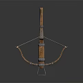Traditional Handmade Wooden Crossbow With Metal Fittings And Bowstring Structure