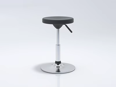 Adjustable Swivel Bar Stool With Padded Round Seat And Chrome Metal Base 3d model