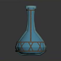 Turquoise Glass Vase With Crisscross Woven Rope Decoration For Household Decor