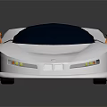 Modern White Sports Car With Black Roof Orange Mirrors And Sleek Design