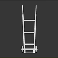 White Utility Cart With Four Sturdy Wheels For Industrial Equipment Transport