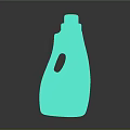 Household Laundry Detergent in Blue Plastic Bottle with Handheld Design and Foam Water Drop Pattern