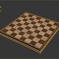 Wooden Square Chessboard With Red Brown And Light Checkerboard Pattern And Brown Border