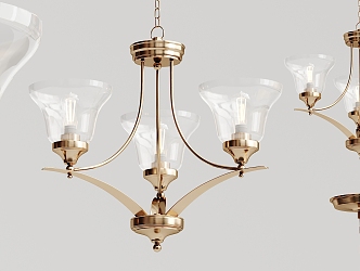 Jane O chandelier gold 3d model