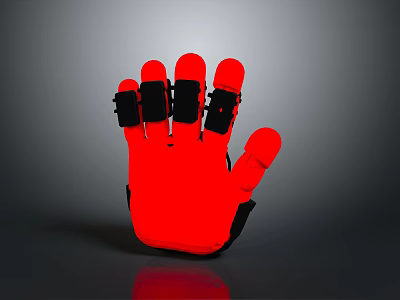 Comfortable Red Daily Use Glove With Stylish Black Straps For Home Activities 3d model