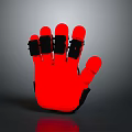 Comfortable Red Daily Use Glove With Stylish Black Straps For Home Activities