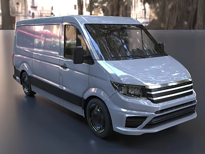 Silver Modern Van With Streamlined Exterior Design Tinted Windows And Alloy Wheels 3d model