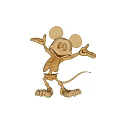Golden Decorative Mickey Mouse Skeleton Figurine Standing With Outstretched Arms