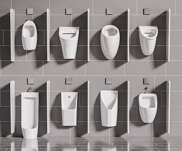 Modern urinal public urinal combination 3d model