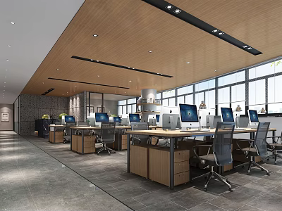 modern public office area open office 3d model