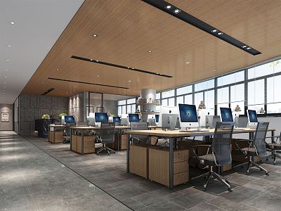 modern public office area open office 3d model