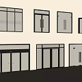 Different Styles of Modern Double Doors with Glass Panels and Black Frames