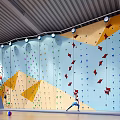 Indoor Climbing Wall With Colorful Holds For Kids Activities And Fun