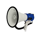 Blue And White Handheld Megaphone With Black Rim And Loudspeaker Function