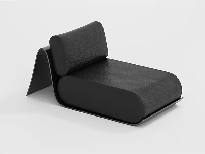 Black Leather Single Sofa With Modern Minimalist Design And Sleek Structure 3d model