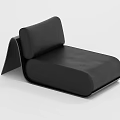 Black Leather Single Sofa With Modern Minimalist Design And Sleek Structure 3d model
