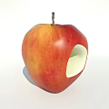 Red Fresh Apple With Hollowed Circular Hole And White Interior Design