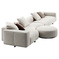 Minotti Multiplayer Sofa Fabric Multiplayer Sofa Combination Sofa 3d model