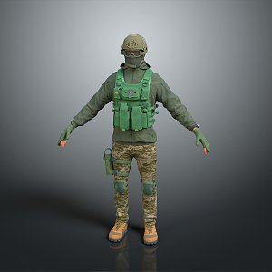 Soldier Mercenary Male Soldier Male Detective Male Detective 3d model