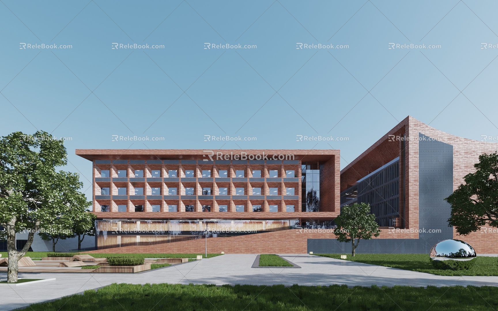 modern office building office building 3d model