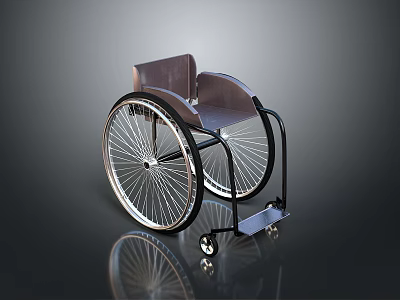 Industrial Grade Wheelchair With Durable Steel Frame Large Wheels And Ergonomic Seat 3d model