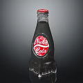Vintage Cola Beverage Bottle With Classic Red Label And Glossy Glass Design