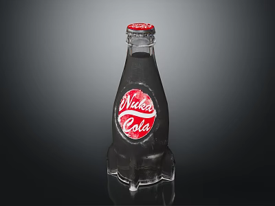 Vintage Cola Beverage Bottle With Classic Red Label And Glossy Glass Design 3d model