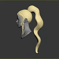 Game Movie Character 3D Model Featuring Blonde Bun Hair Braided Front and Elven Ears