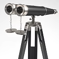 Two Telescopes With Silver And Black Tripod Stands On White Background