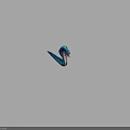Blue Scaled Mythical Serpent Game Movie Character With Curved Body Open Mouth And Red Tongue