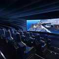 Modern Cinema Interior Design With Comfortable Seats And Large Immersive Screen