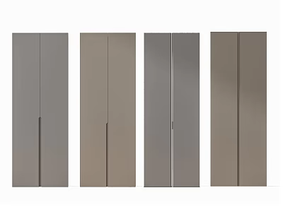 Modern Double Door Wardrobe Panels In Various Neutral Color Tones 3d model