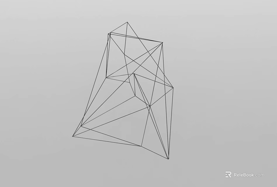 Modern Abstract Wall Decor With Geometric Lines And Polygonal Structure 3d model