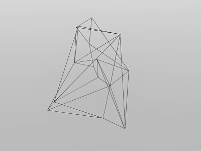 Modern Abstract Wall Decor With Geometric Lines And Polygonal Structure 3d model
