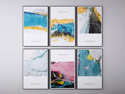 Abstract Art Decorative Paintings With Colorful Patterns For Home Wall Decor 3d model