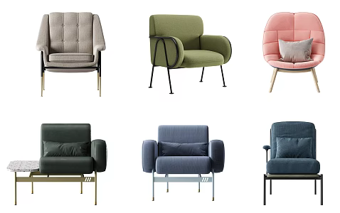 Modern Single Sofa Casual Chair Casual Sofa 3d model