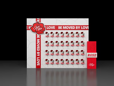 Art Installation Featuring Love Theme Multiple Rose Decorations And Red Box 3d model