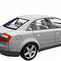 Silver Audi Sedan With Four Doors Classic Design And Alloy Wheels