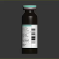 Medical Device Brown Glass Vial With Green Cap And Barcode Label