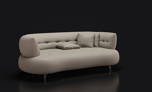 Italian Leather Double Sofa 3d model