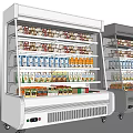 Two Commercial Refrigerated Display Freezers Filled With Various Beverages And Foods