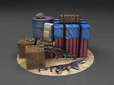 Modern Military Weapons Eating Chicken Airdrop Heap 3d model
