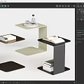 Modern corner table sofa side table metal corner table 3d model