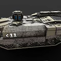 Military Armored Vehicle With Tracked Chassis Gray Exterior And Number 11