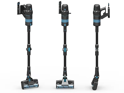 Three Modern Cordless Stick Vacuum Cleaners For Home Cleaning Use 3d model