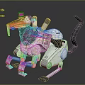Mechanical Dog Robot Design With Metal Body Number 13 Legs And Tail