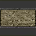 Wooden Storage Box With Gray Border Wood Grain Surface And Wooden Handle