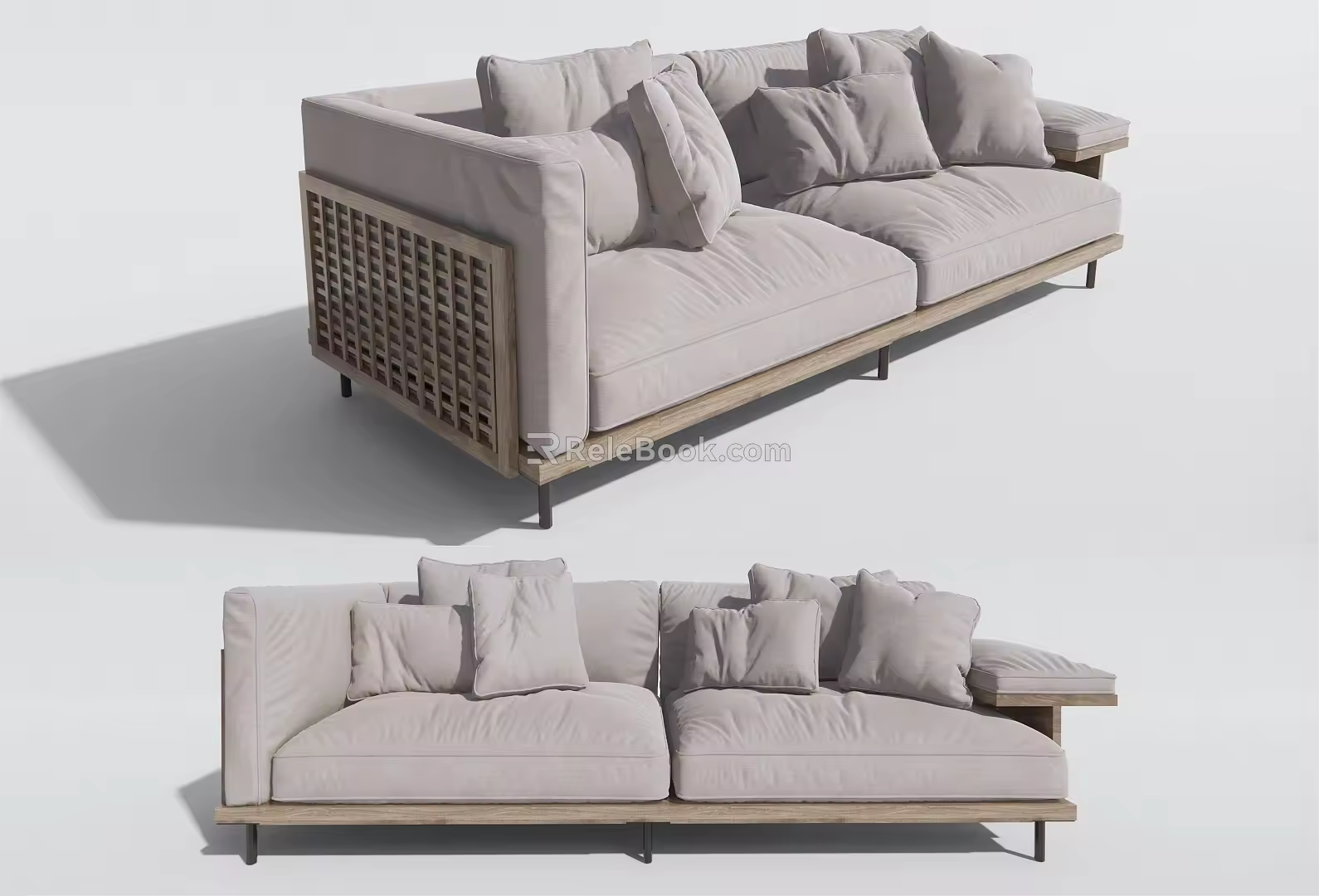 modern double sofa leisure sofa 3d model
